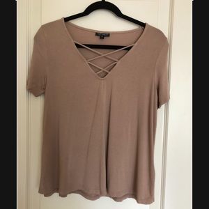 Topshop Lace V-neck Top